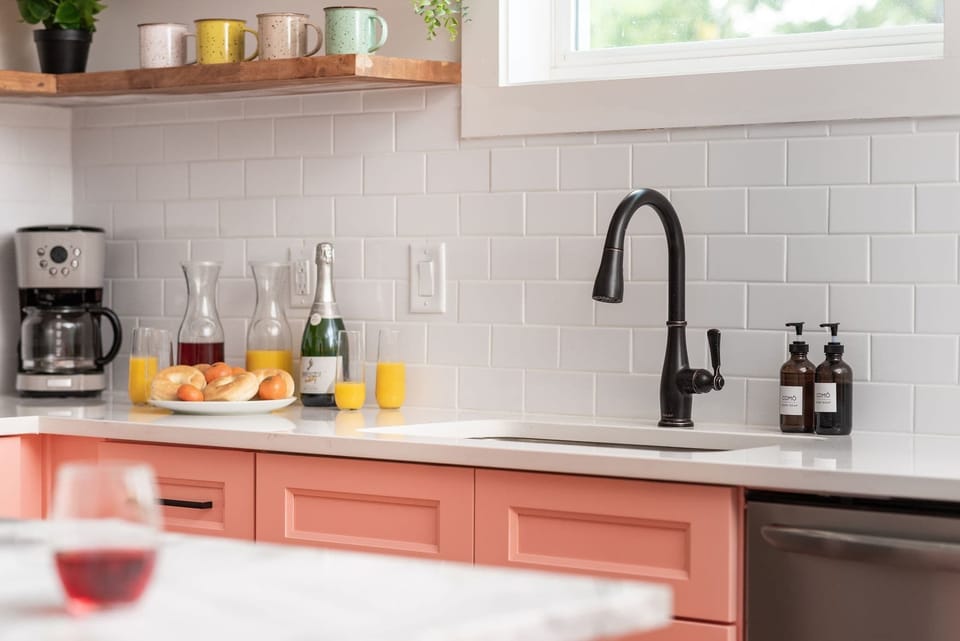 Kitchen stocked with everything you need to stay in and cook a complete meal!