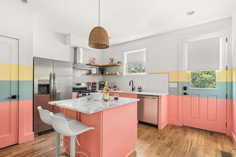 Kitchen stocked with everything you need to stay in and cook a complete meal!