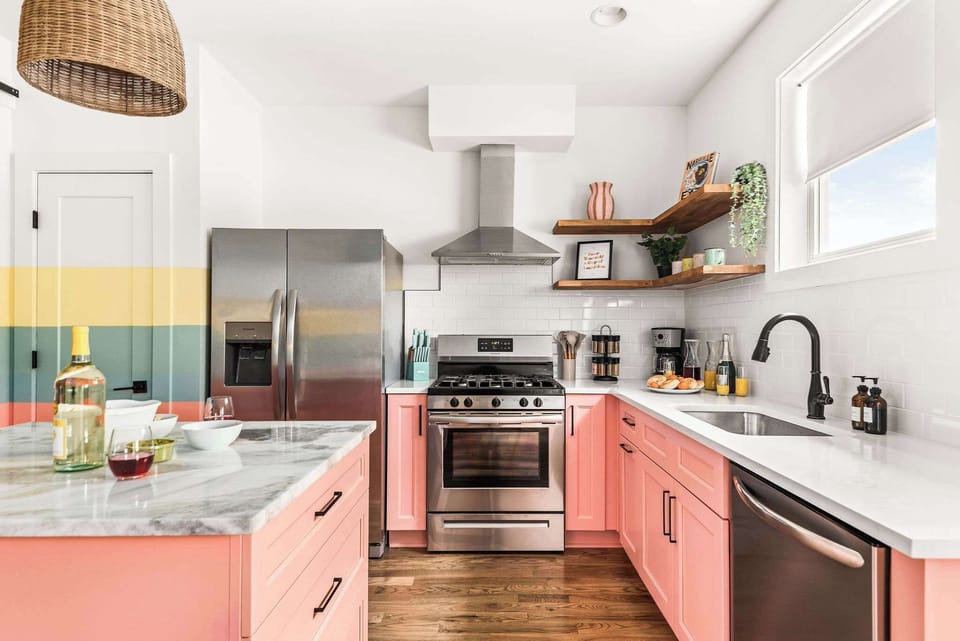 Brand new kitchen is complete with your own "bar cart"