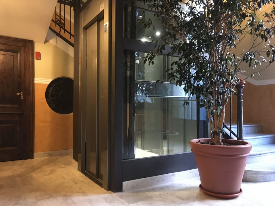 Building elevator. Its' enough large for wheelchairs