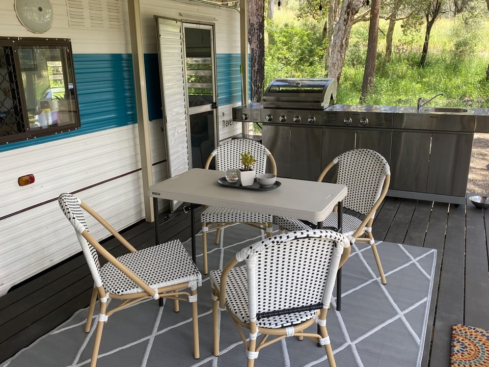 You'll love the outdoor deck and kitchen.