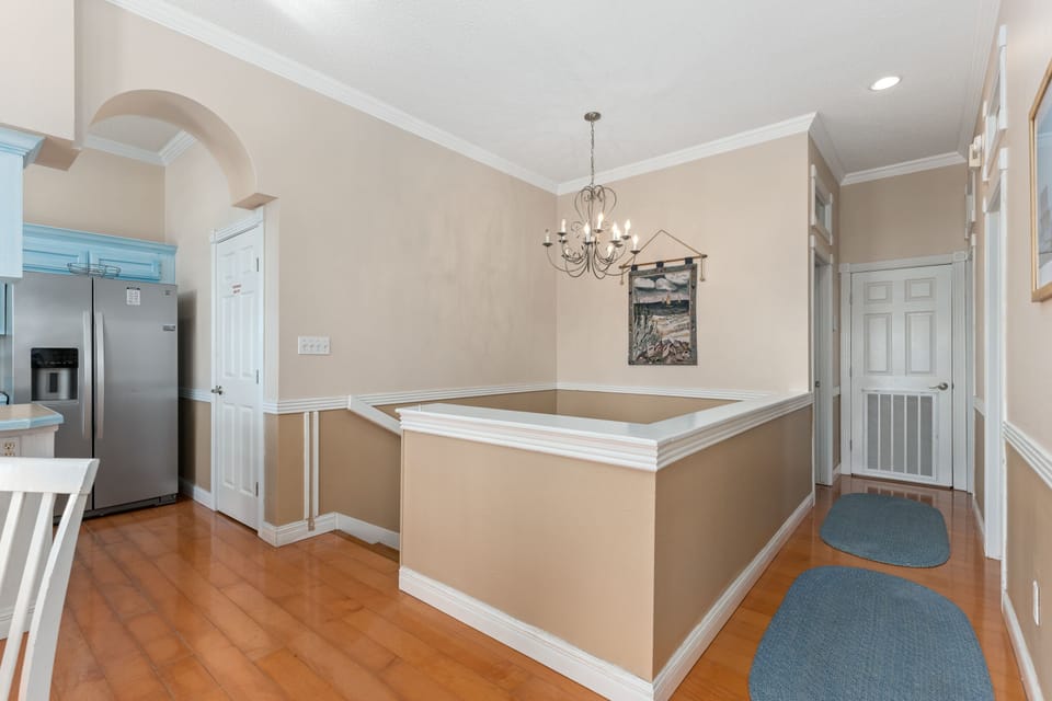 The main living area is upstairs, but the luxurious lower level awaits you. 