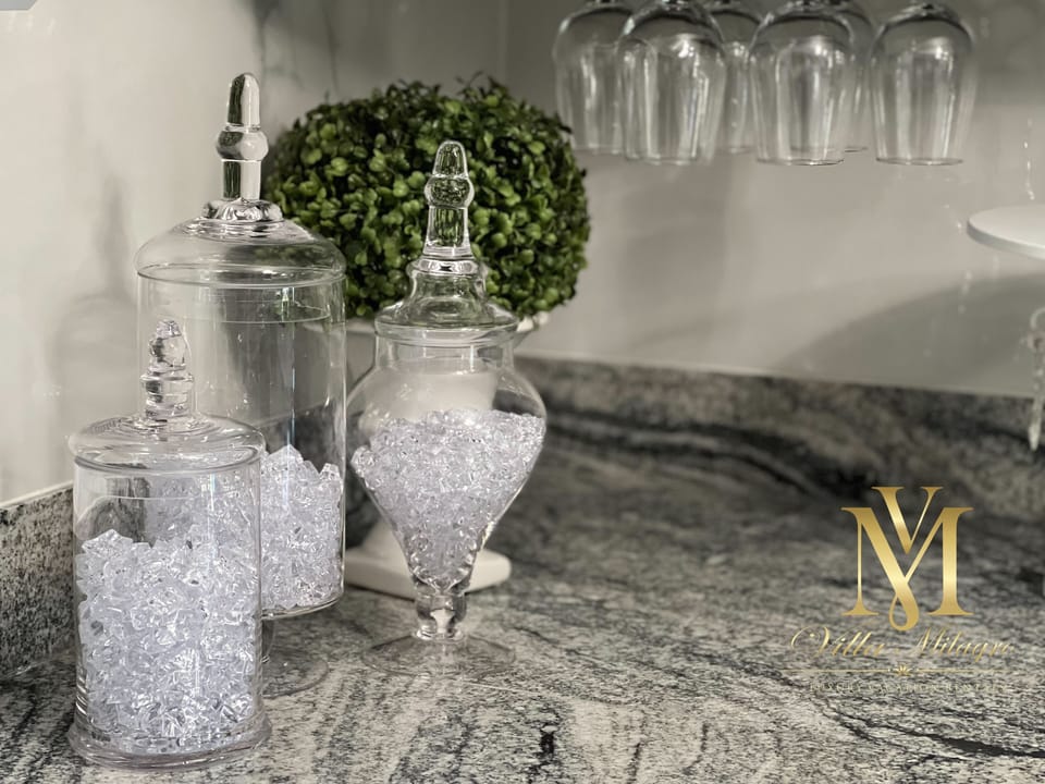 Wine glasses are provided