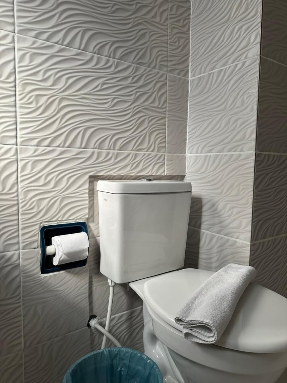 Shower, towels, soap, shampoo