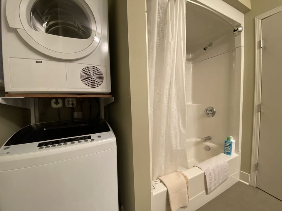 Bathroom has you own washer and dryer 