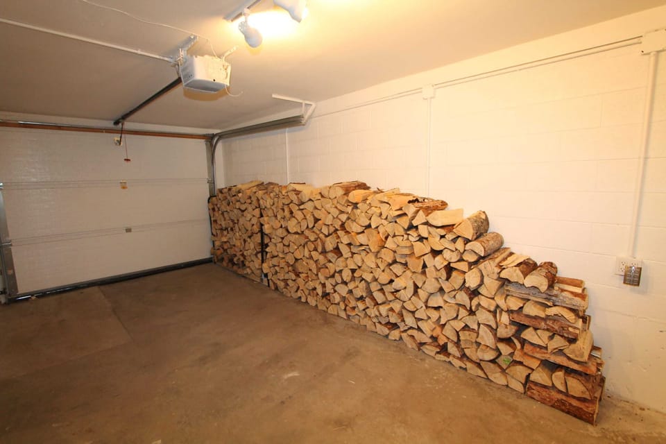 Garage space with firewood