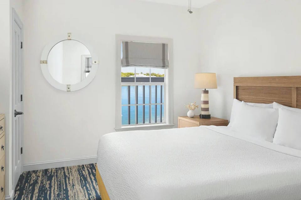 King bed in the guest room (view may vary).
