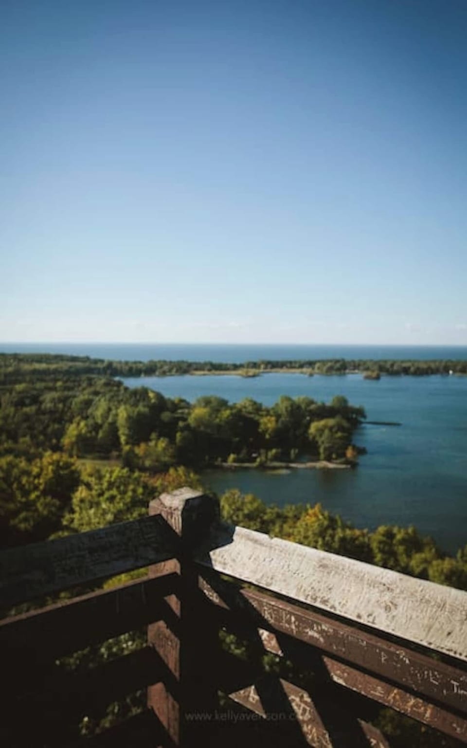 The view from Potowatomi State Park lookout tower, this tower is currently closed due to maintenance and possible removal.