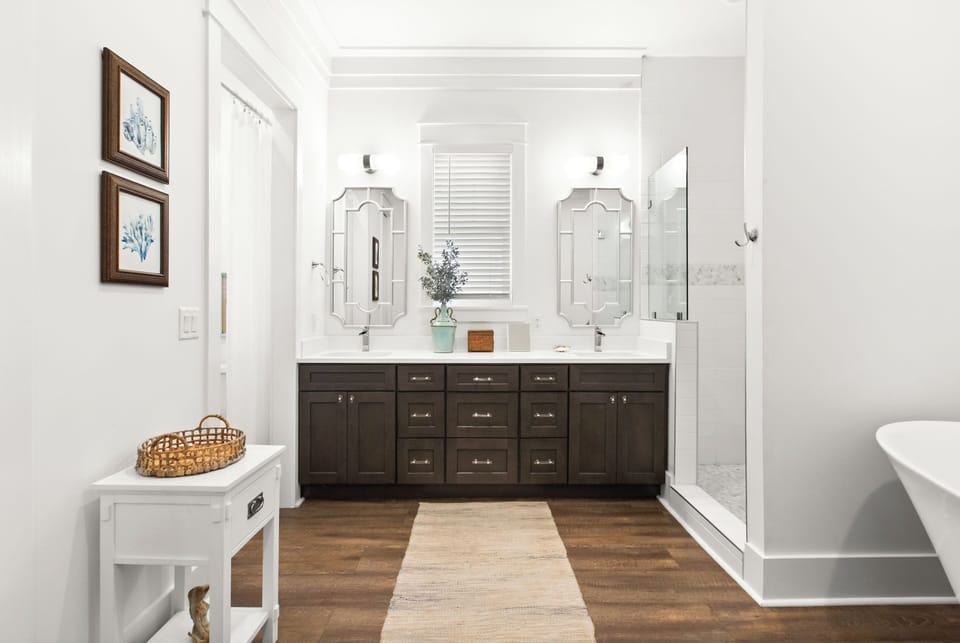 Step into your spa-like ensuite tub and walk-in shower