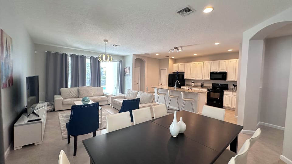 Living room and kitchen