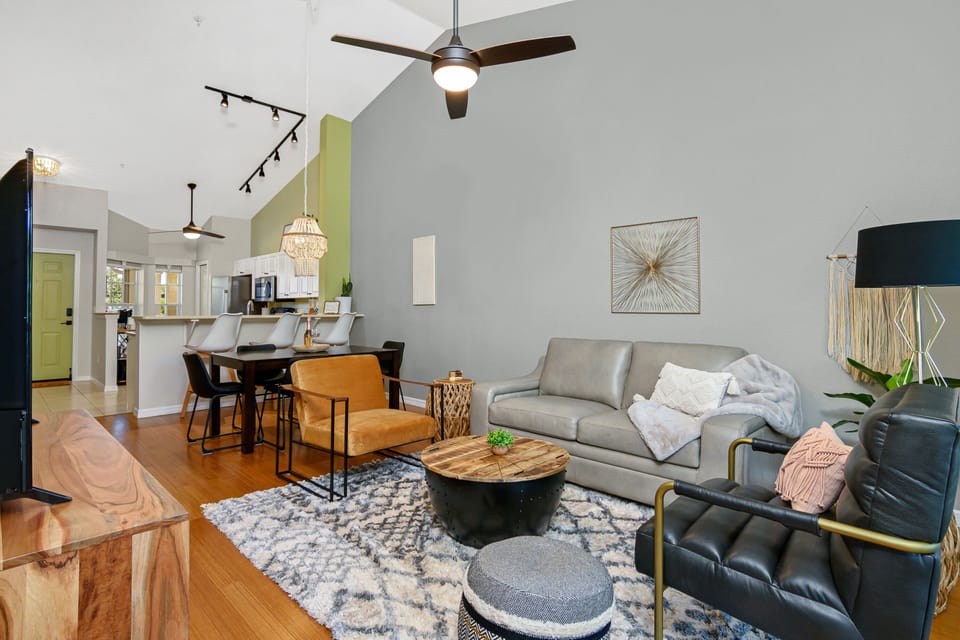Open Concept living, perfect for game night. Board games inside coffee table
