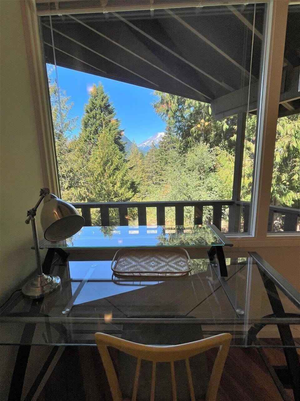Desk is master bedroom. View of Mt Rainier