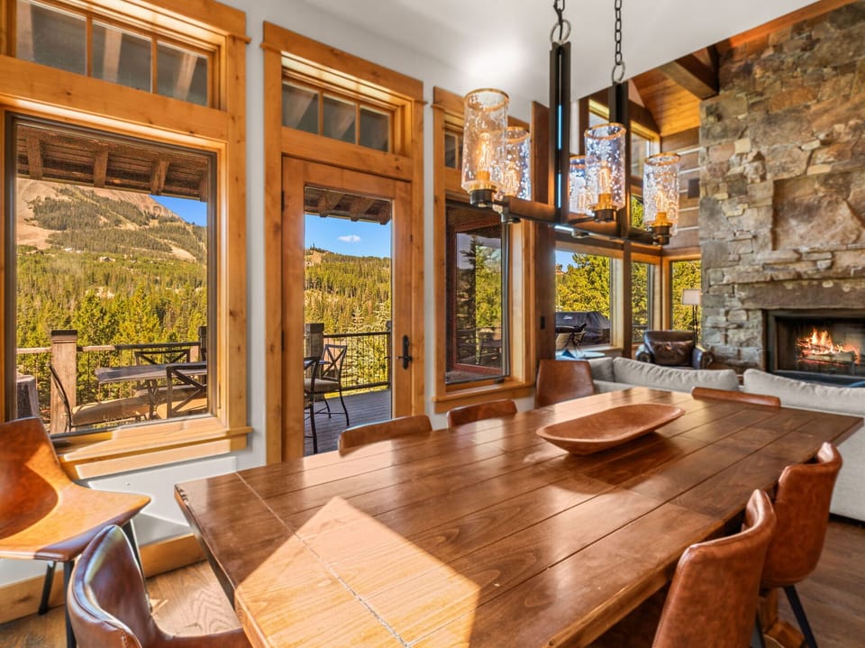 Modern Dining Room with Private Deck Entry
