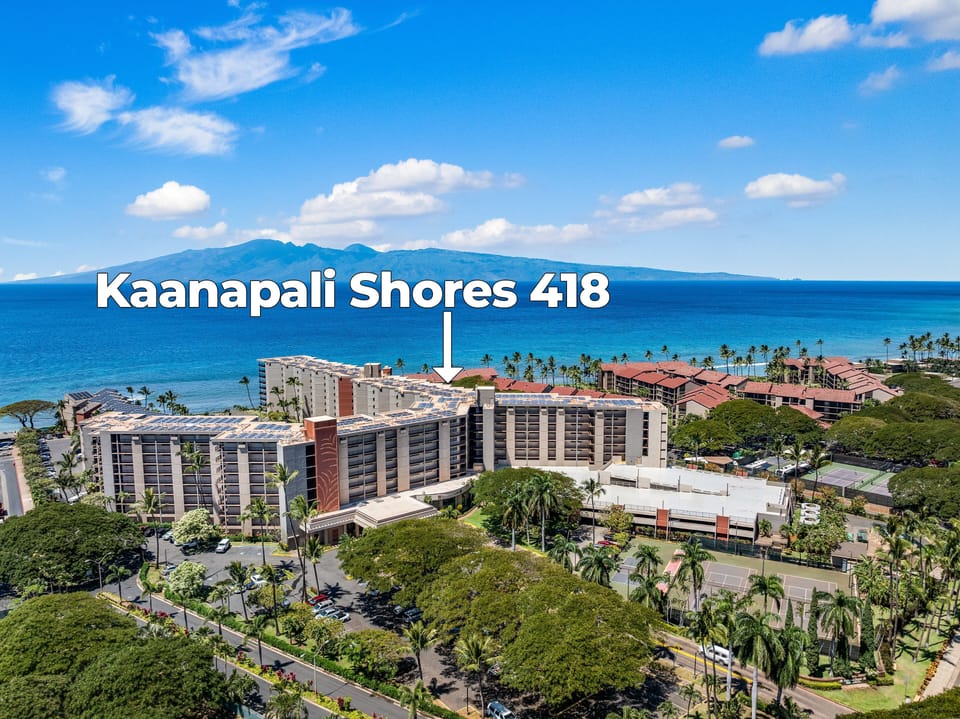 Stunning aerial view of Kaanapali Shores overlooking the turquoise Pacific