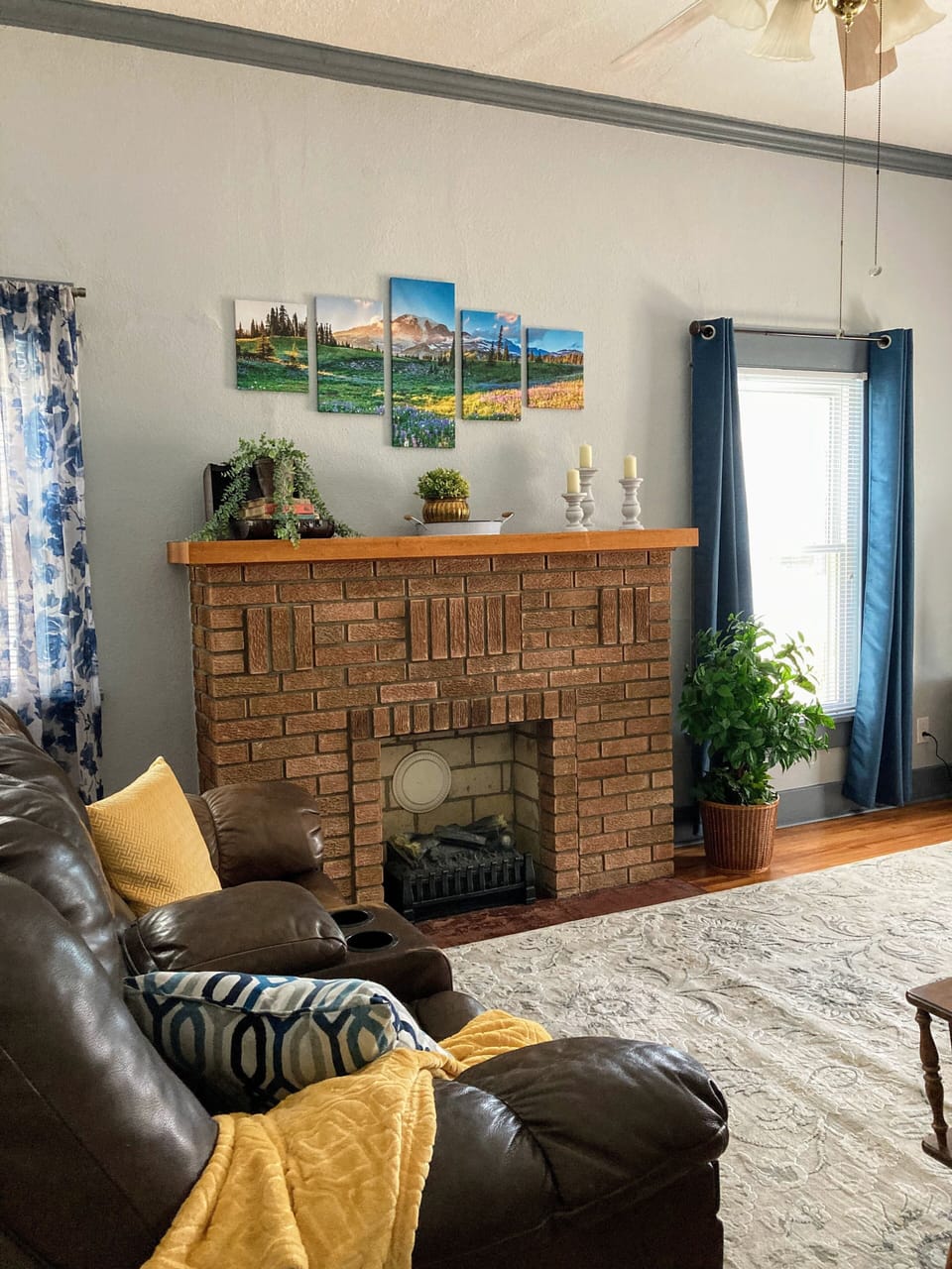 Fireplace with electric insert