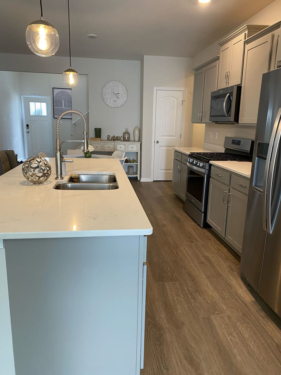 Open concept kitchen with large island