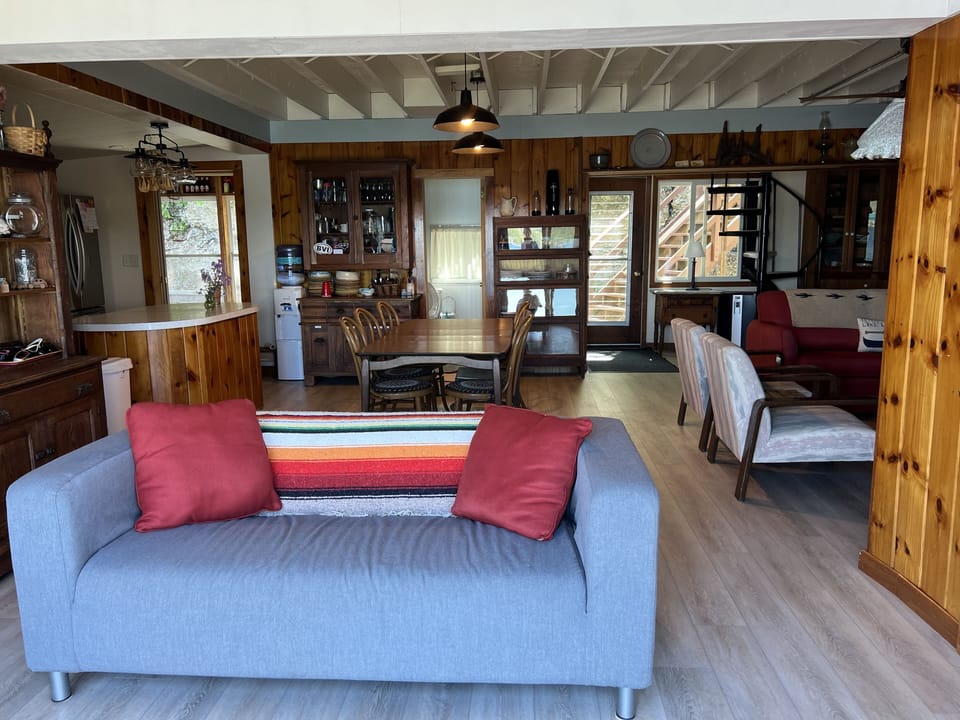 Looking into living space from deck.