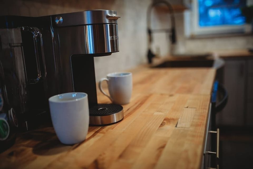 Start your mornings with freshly brewed coffee in our fully equipped kitchen.