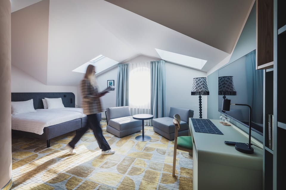 Deluxe Double Room | Desk, laptop workspace, blackout drapes, iron/ironing board (on request)