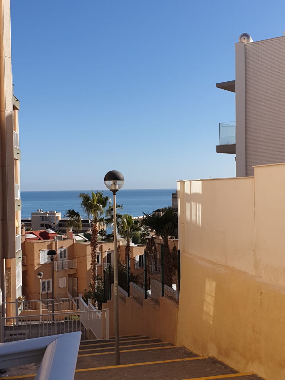View of the sea from the balcony.