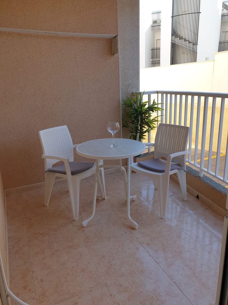 Balcony, which has sunshine most of the day and views of the sea