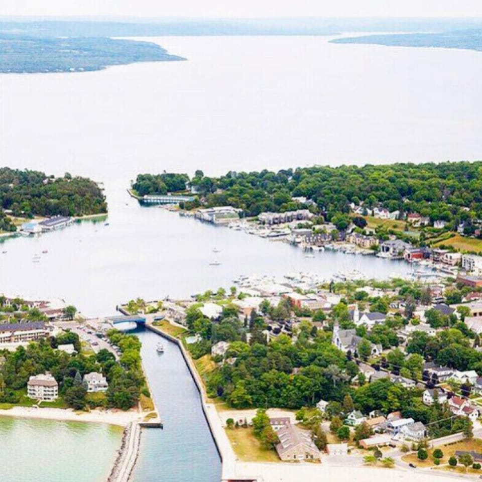Boat out to this into Lake Michigan 