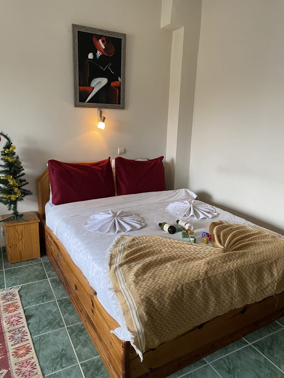 Individually furnished, desk, laptop workspace, iron/ironing board