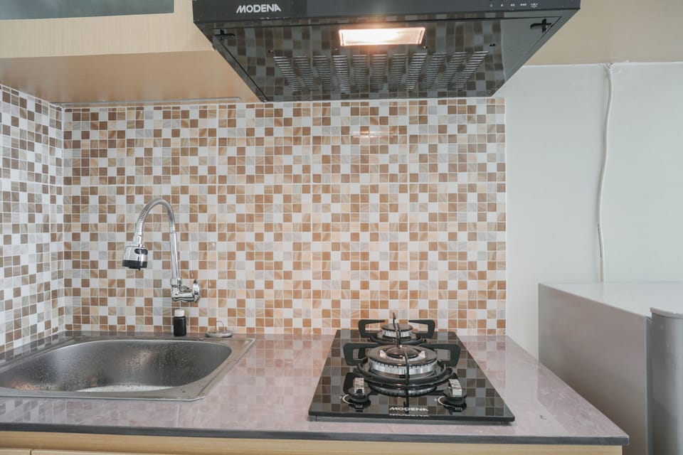 Fridge, stovetop, cookware/dishes/utensils