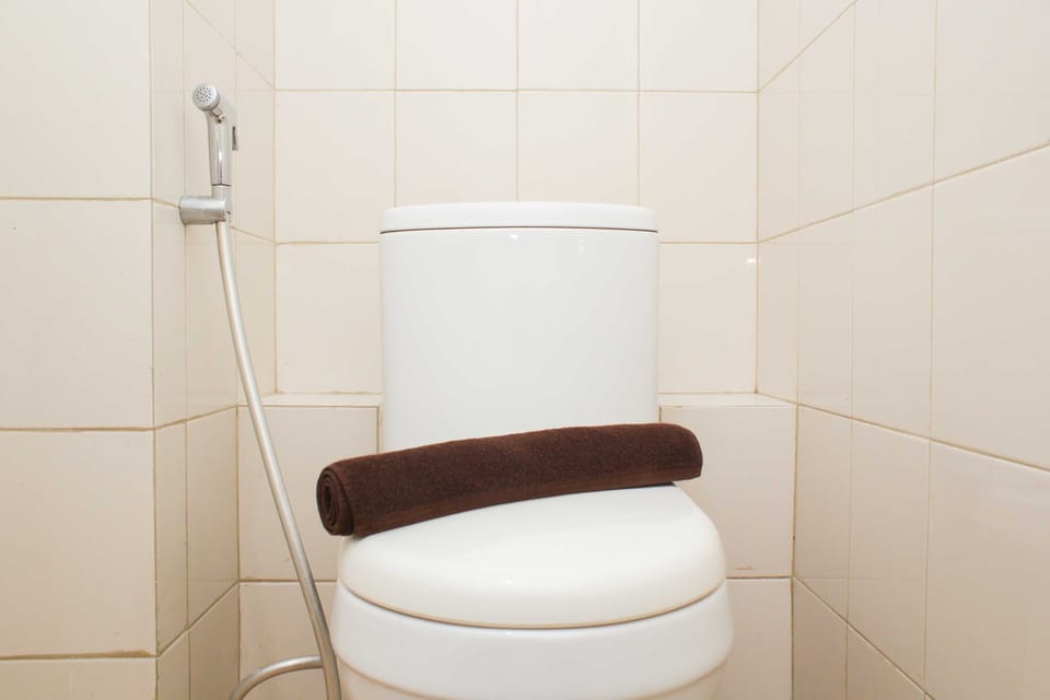 Shower, free toiletries, towels, shampoo