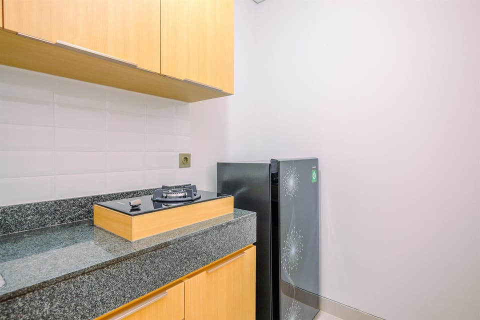 Fridge, stovetop, cookware/dishes/utensils