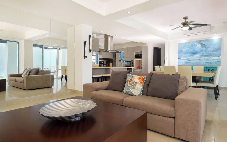 Plan out your day of Cozumel excursions in the comfort of our living space on plush furniture.