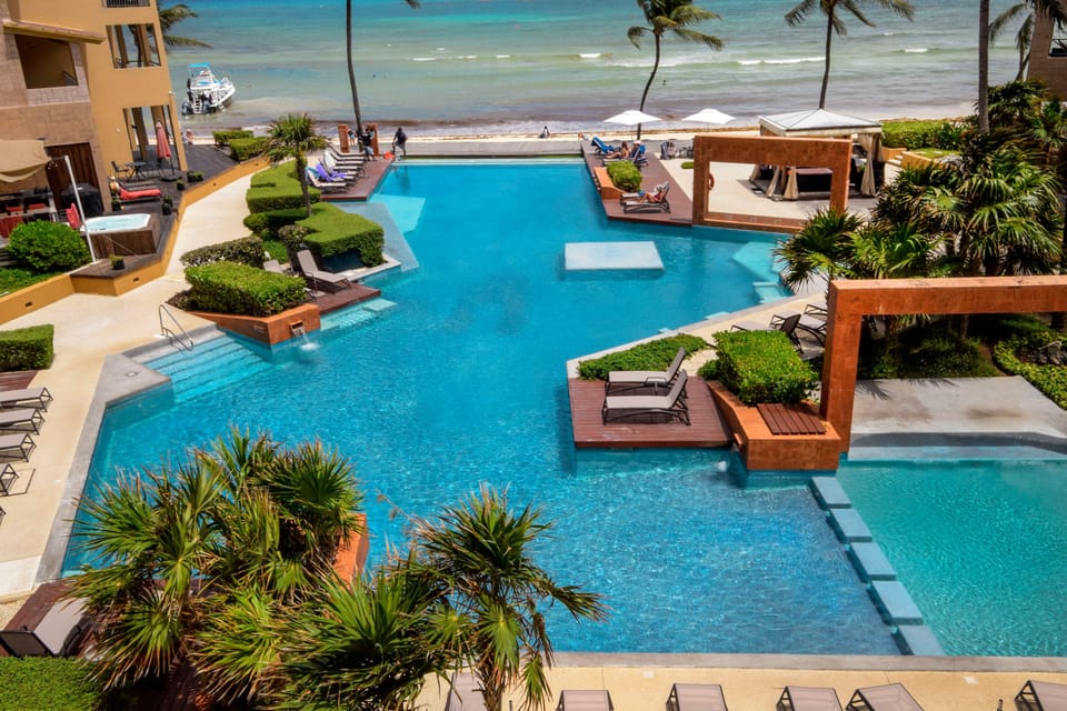 Throw on your favorite swimsuit and take your pick of a therapeutic swim in our infinity pool, or soaking up the sun on the white sands!