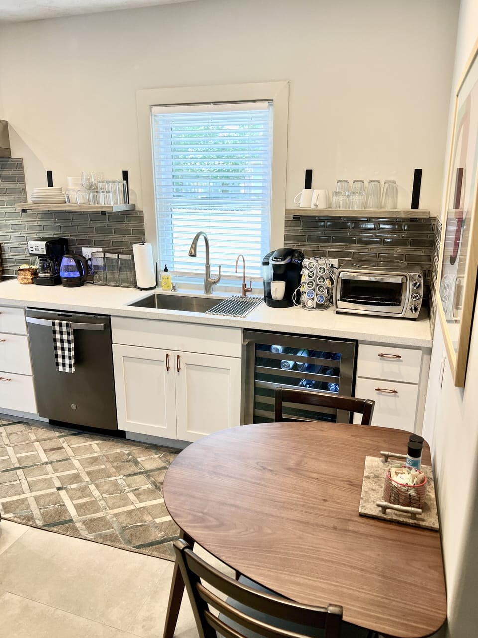 Custom kitchen with soft close drawers and doors with high end appliances