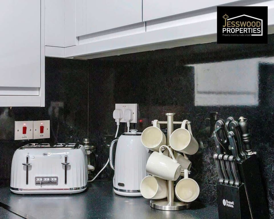 Kitchen at Jesswood Properties Short Lets & Serviced Accommodation