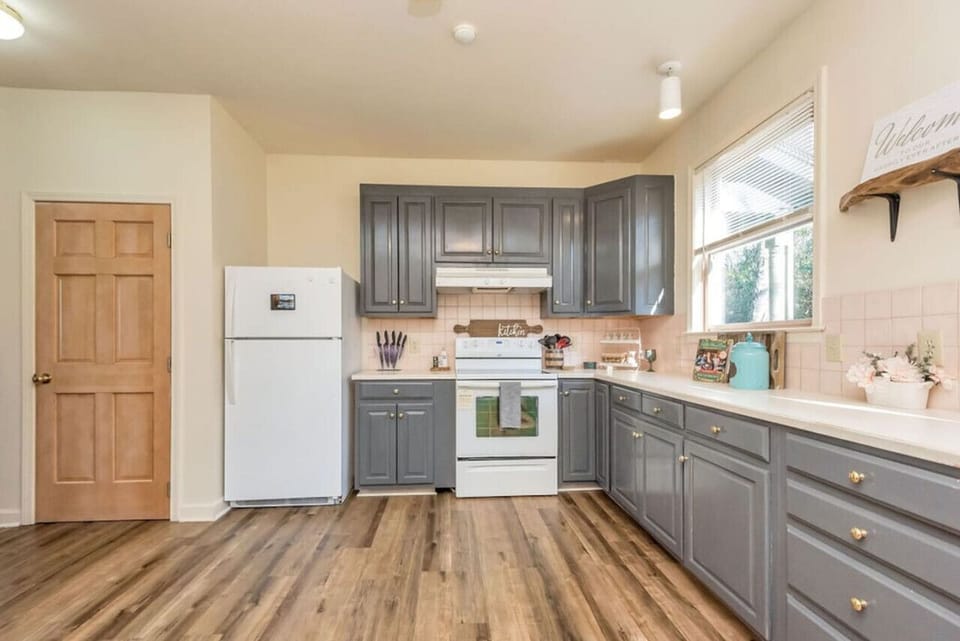 Kitchen fridge and stove