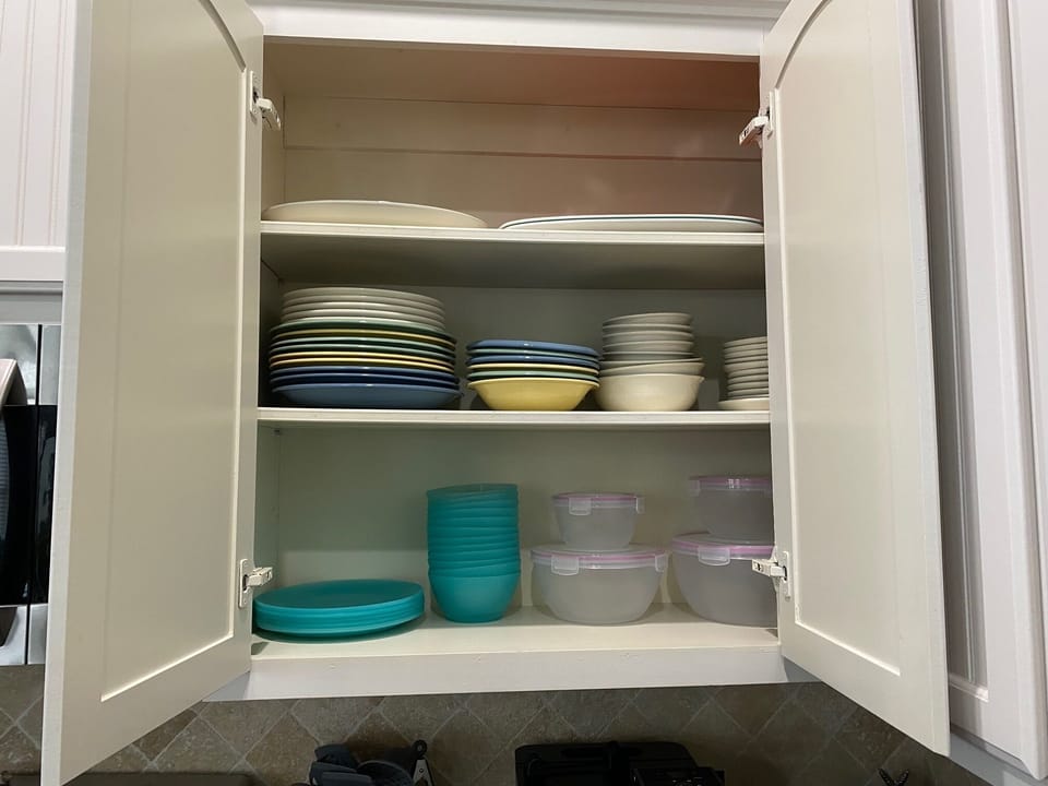 Stocked kitchen.