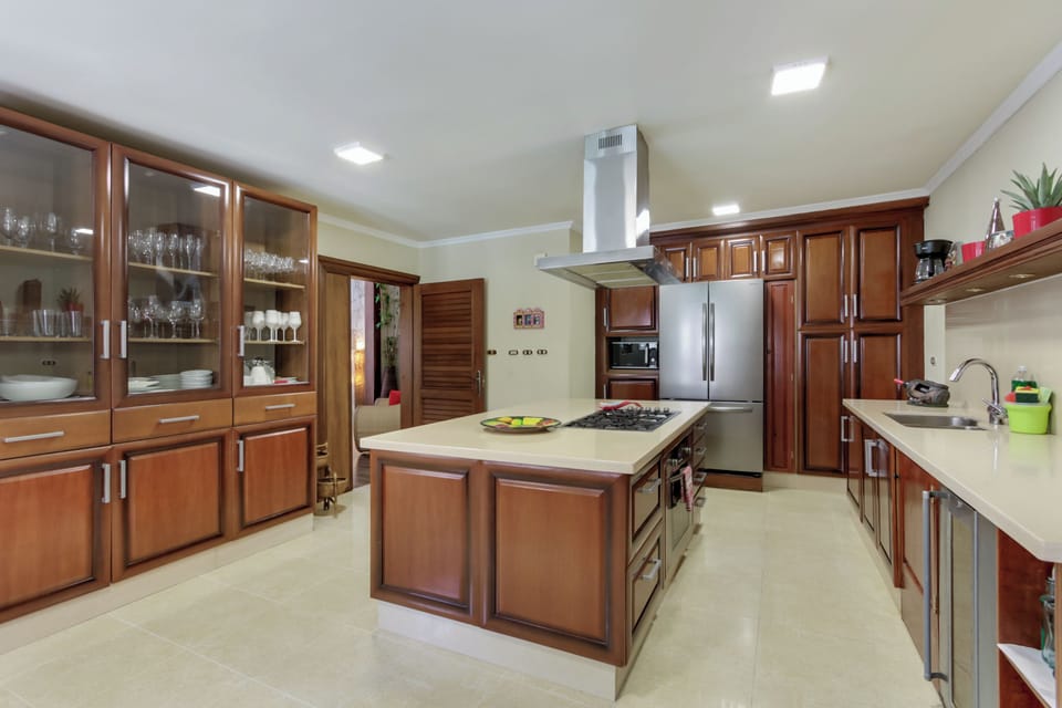 Villa, 4 Bedrooms, Private Pool, Courtyard Area | Private kitchen | Full-size fridge, microwave, oven, stovetop