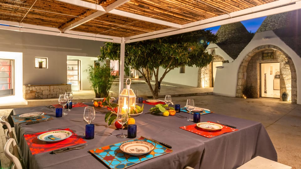 Outdoor banquet area