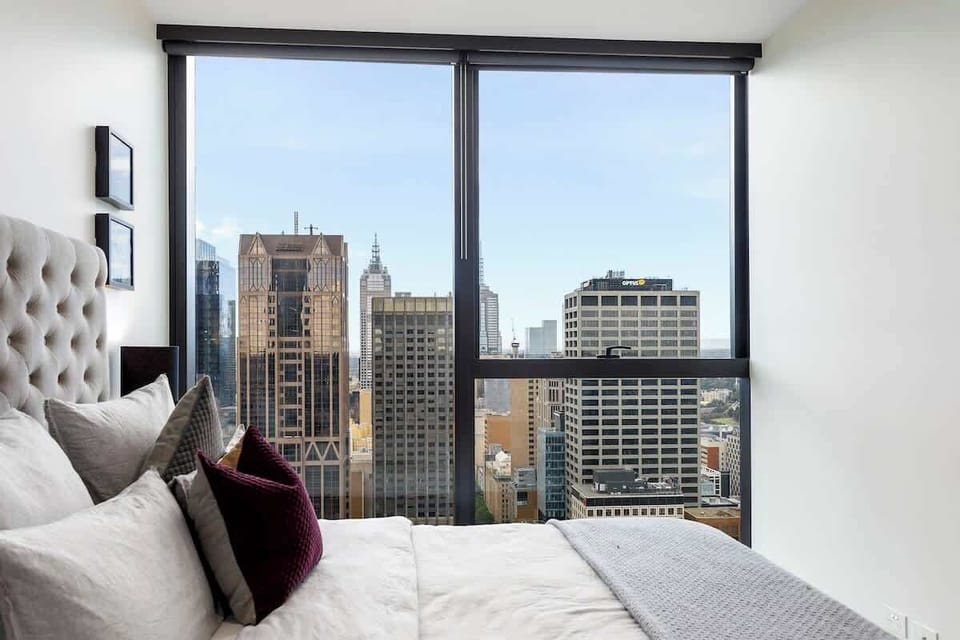 Bedroom with city view