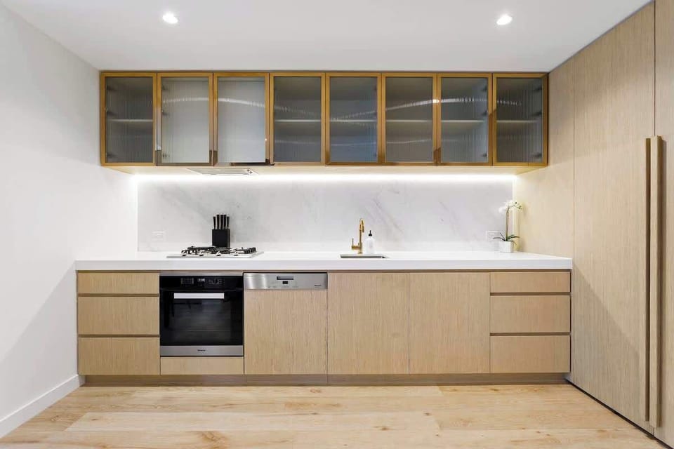 Spacious kitchen with oven, gas stovetop and dishwasher