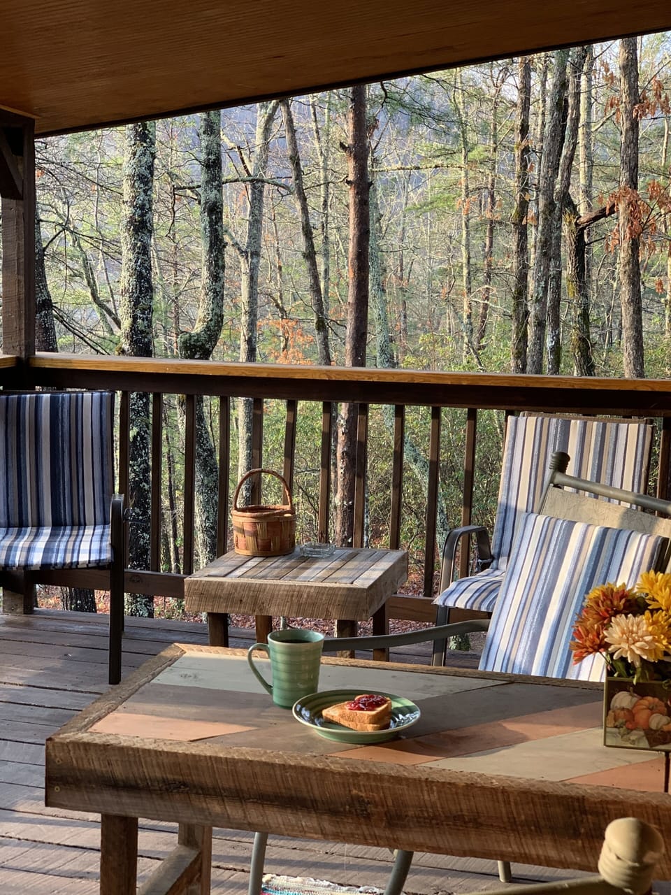 The perfect spot to play a game of checkers or enjoy a meal out on the deck. 