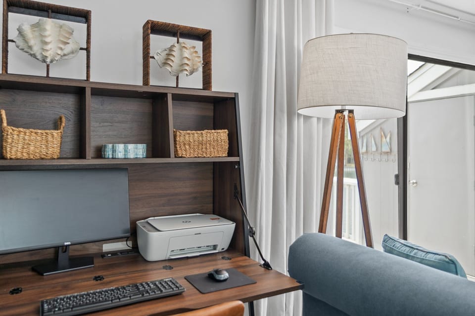 Home office ready to roll.  Just connect your computer.