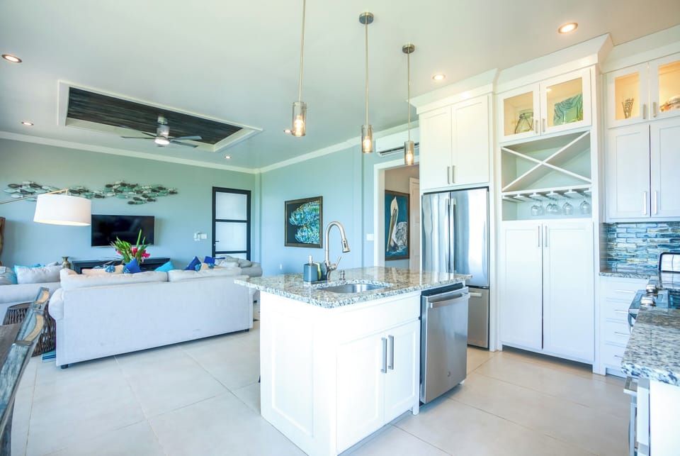 Condo, 2 Bedrooms, Private Pool, Beachfront | Private kitchen | Full-size fridge, microwave, oven, stovetop