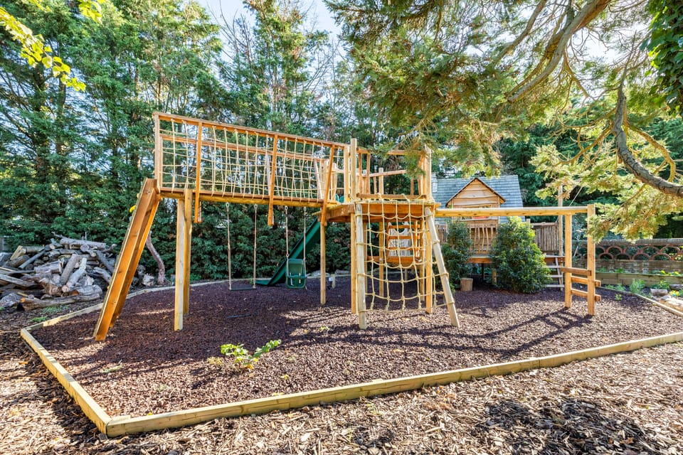 Children's play area and tree house