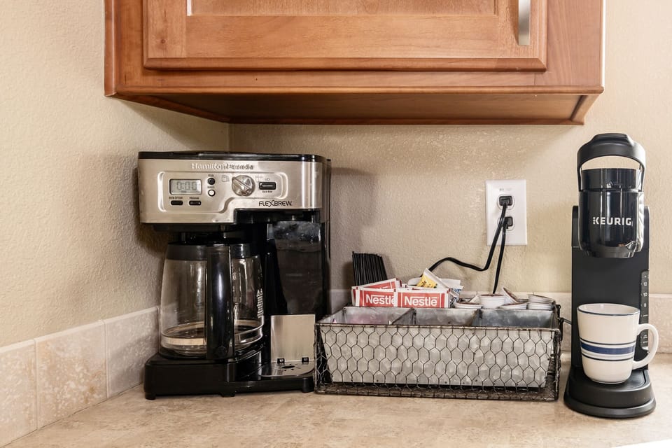Regular and K-cup coffee machines. 