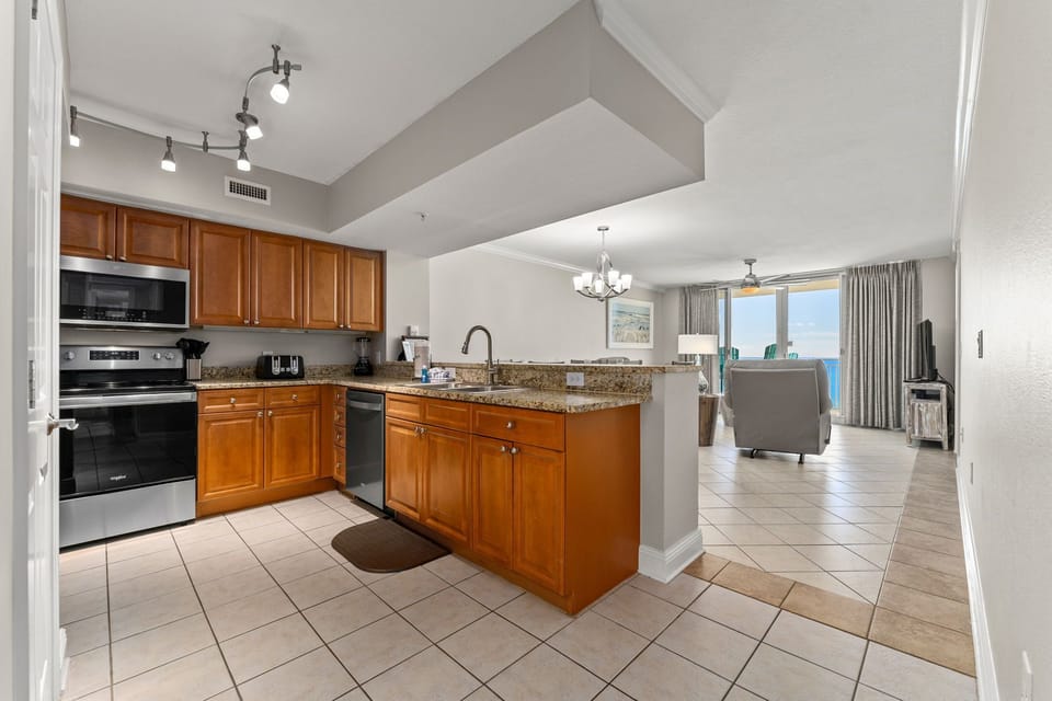Full Size Kitchen with Bar Seating