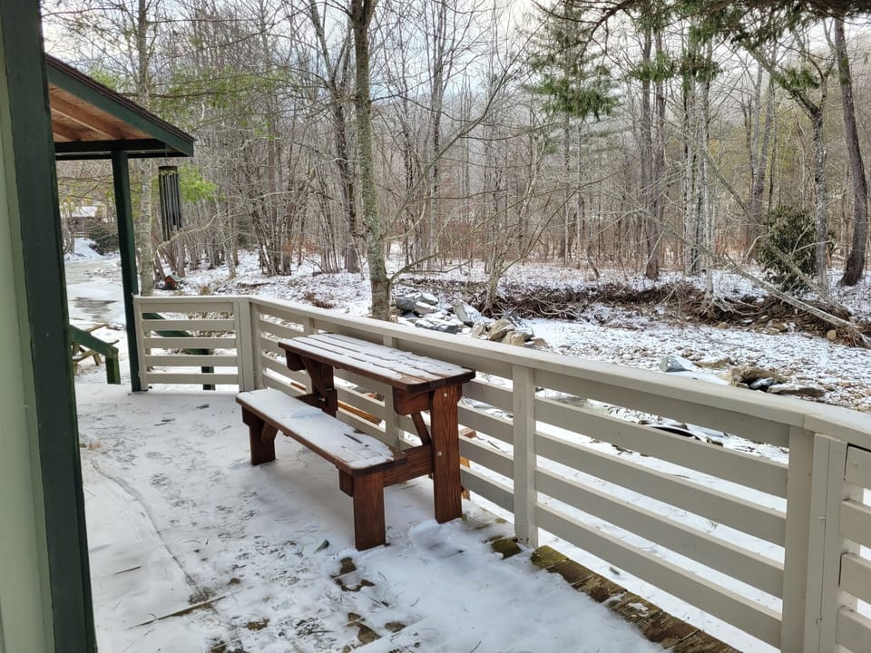 Back porch overlooking the river