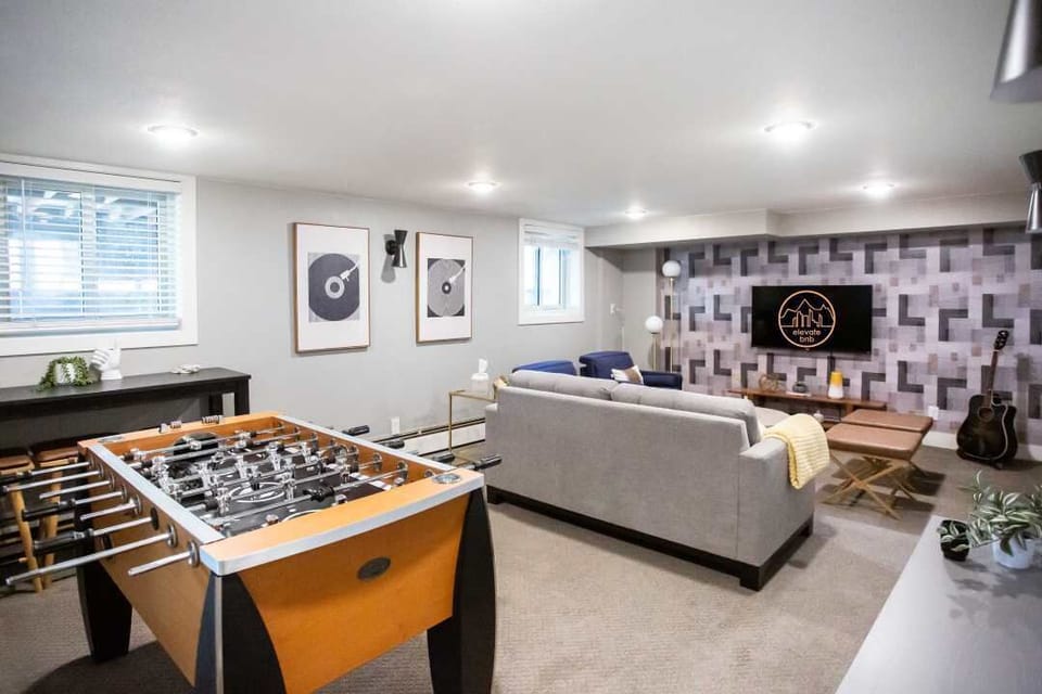 Start a foosball tournament and watch a movie on the HD Roku TV!