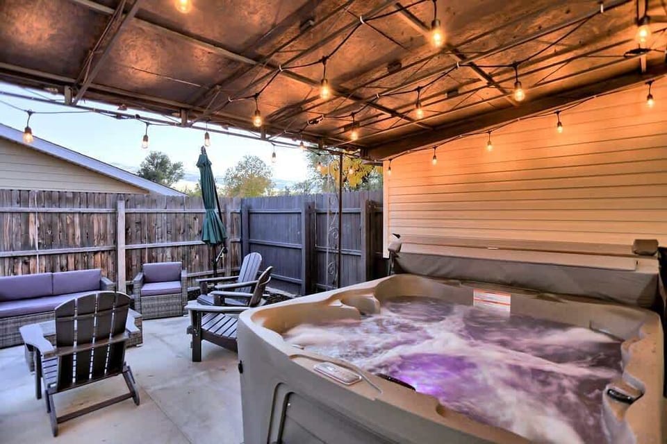 Relax in the hot tub after a day of sightseeing.