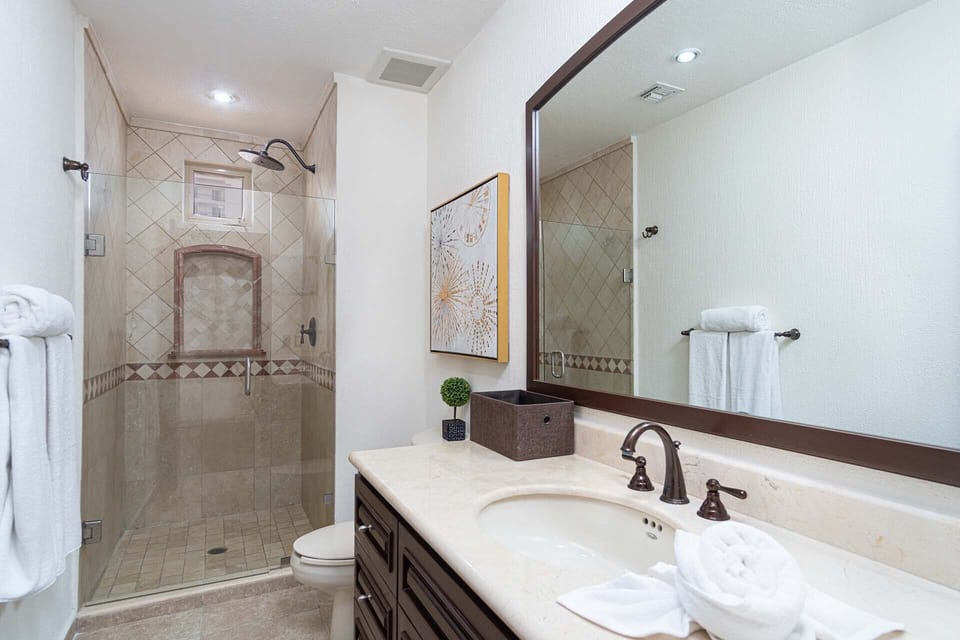 One of the guest bathrooms